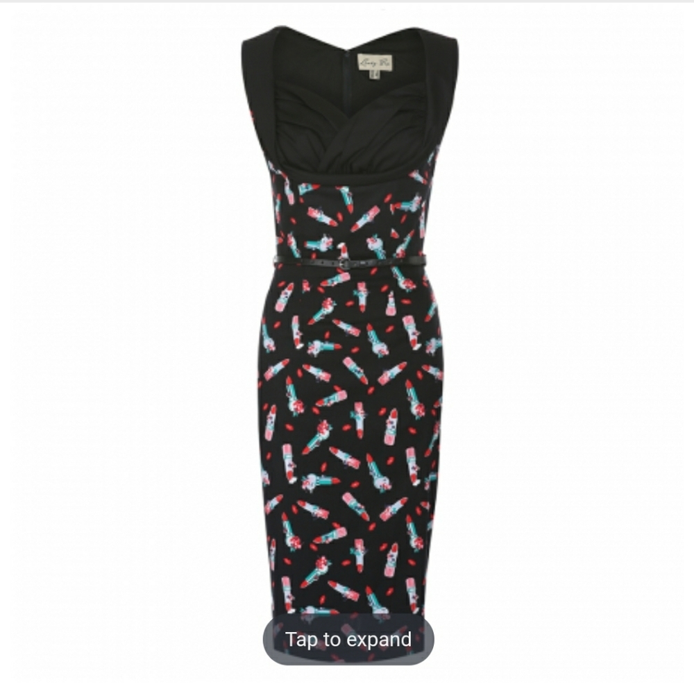 Lindy Bop Lipstick Kiss Print Pinup Wiggle